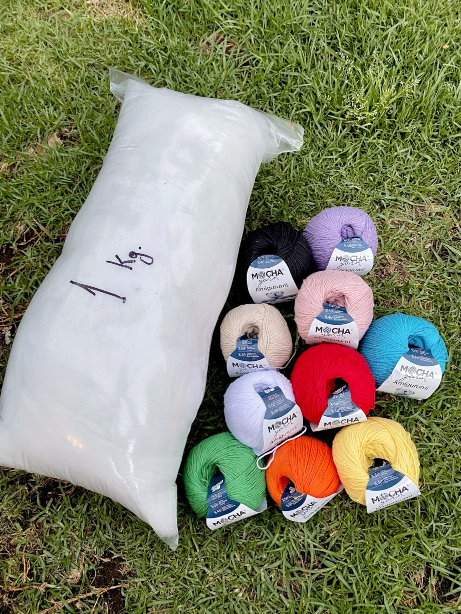 10 Amigurumis color a elección + 1 kilo de relleno
