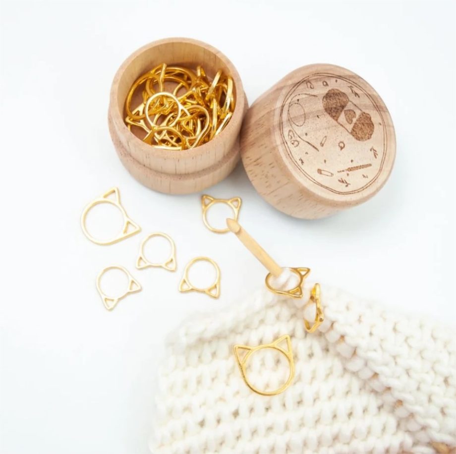 Set marcador punto gato 10 mm dorado 10 unid
